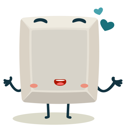 Mascotte joviale + coeur